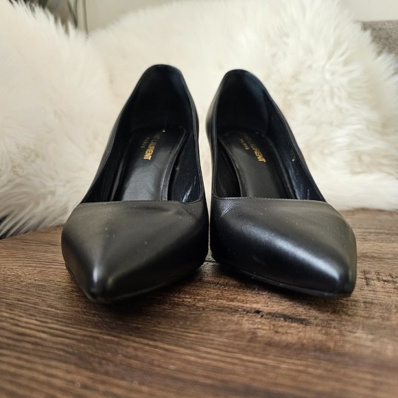YSL Saint Laurent Leather Pumps, Black, IT 39.5/US 9.5 - Picture 2 of 11
